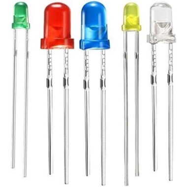 30-40V 3mm Water Clear Ice Blue LED Indicator Light With 20cm Cable - 1