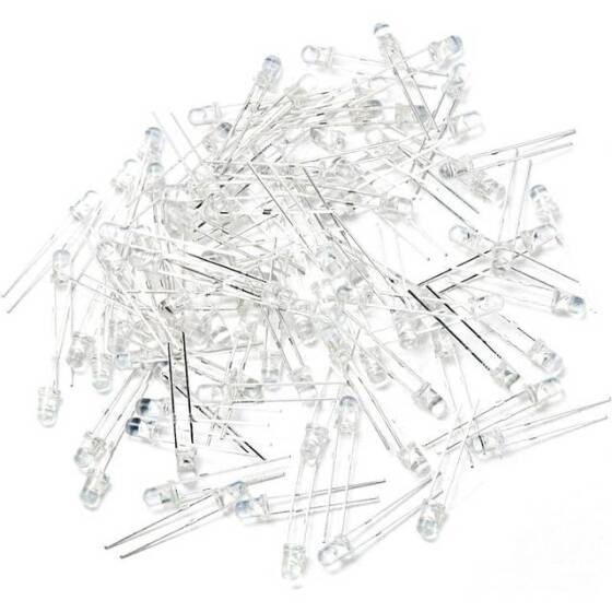 30-40V 3mm Water Clear Purple LED Indicator Light With 20cm Cable - 5