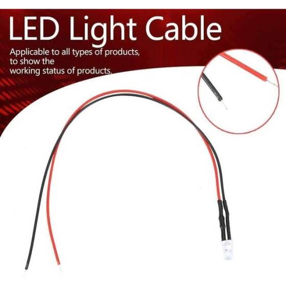 30-40V 5mm Yellow LED Indicator Light With 20cm Cable - 3