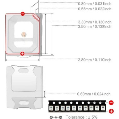 3014 0.2W SMD LED Yellow - 3
