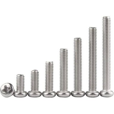 304 Stainless Steel Cross Recessed Pan Head Screw M4 5mm - 3