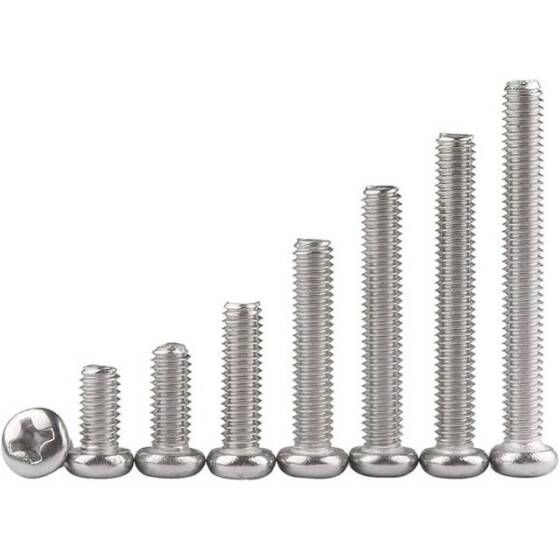 304 Stainless Steel Cross Recessed Pan Head Screw M4 5mm - 3