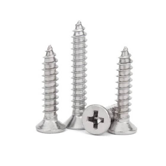 304 Stainless Steel Cross Recessed Countersunk Head Tapping Screws M1-0x3 - 1