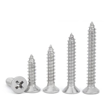 304 Stainless Steel Cross Recessed Countersunk Head Tapping Screws M1-0x3 - 2