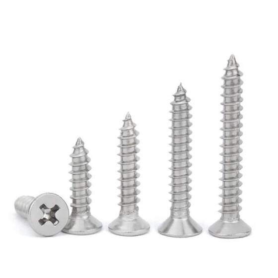 304 Stainless Steel Cross Recessed Countersunk Head Tapping Screws M1-0x3 - 2