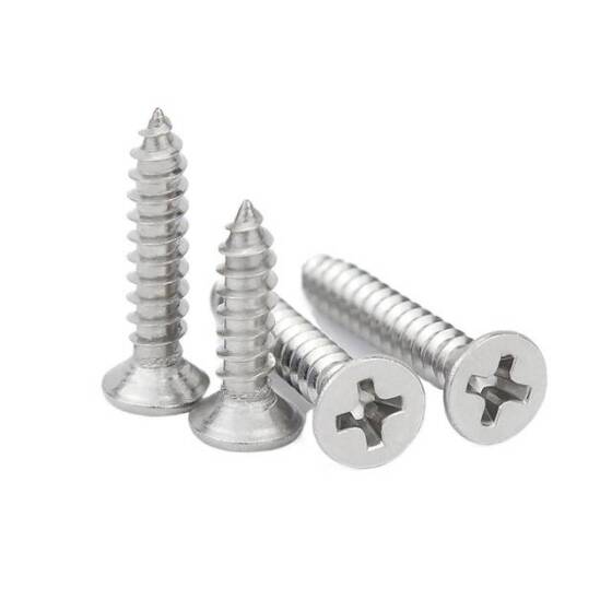 304 Stainless Steel Cross Recessed Countersunk Head Tapping Screws M1-0x4 - 1