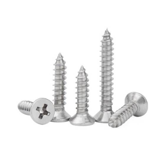 304 Stainless Steel Cross Recessed Countersunk Head Tapping Screws M1-0x5 - 2