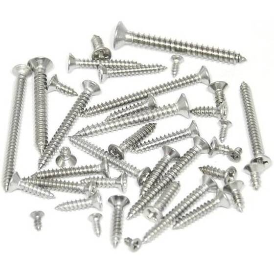 304 Stainless Steel Cross Recessed Countersunk Head Tapping Screws M1-4x4 - 3