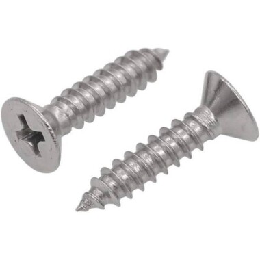 304 Stainless Steel Cross Recessed Countersunk Head Tapping Screws M1-4x4 - 4
