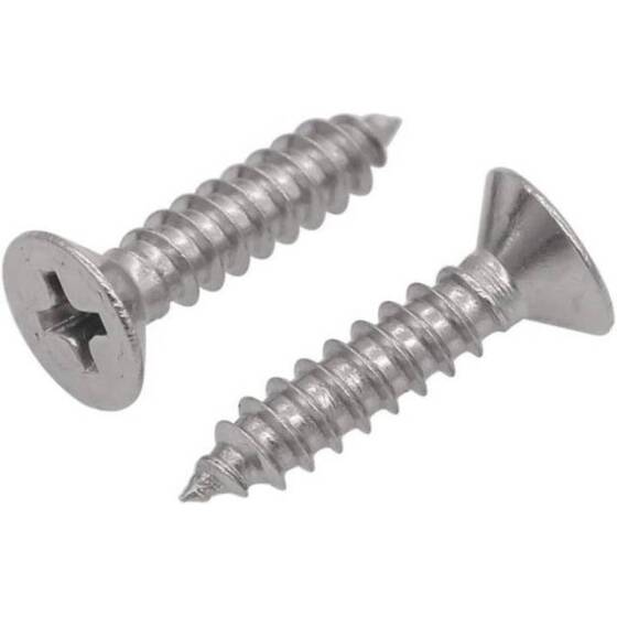 304 Stainless Steel Cross Recessed Countersunk Head Tapping Screws M1-4x4 - 4