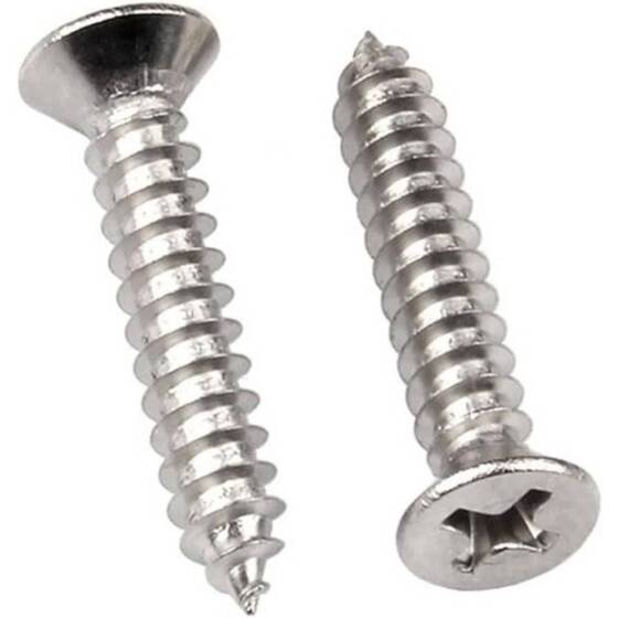 304 Stainless Steel Cross Recessed Countersunk Head Tapping Screws M3x40 - 1