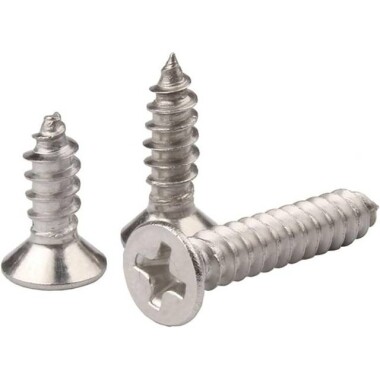 304 Stainless Steel Cross Recessed Countersunk Head Tapping Screws M3x40 - 3