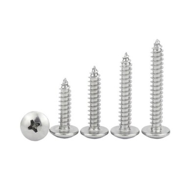 304 Stainless Steel Cross Recessed Pan Head Self-tapping screw M3 10mm - 1