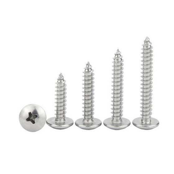 304 Stainless Steel Cross Recessed Pan Head Self-tapping screw M3 10mm - 1