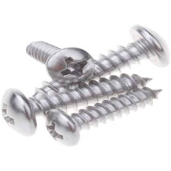 304 Stainless Steel Cross Recessed Pan Head Self-tapping screw M3 12mm - 4