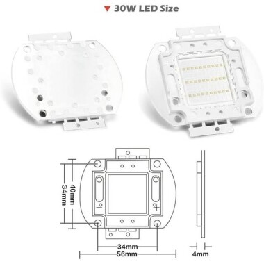 30W SMD High Power LED Bulb 365-370nm Purple - 3