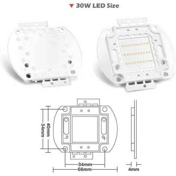 30W SMD High Power LED Bulb 365-370nm Purple - 3