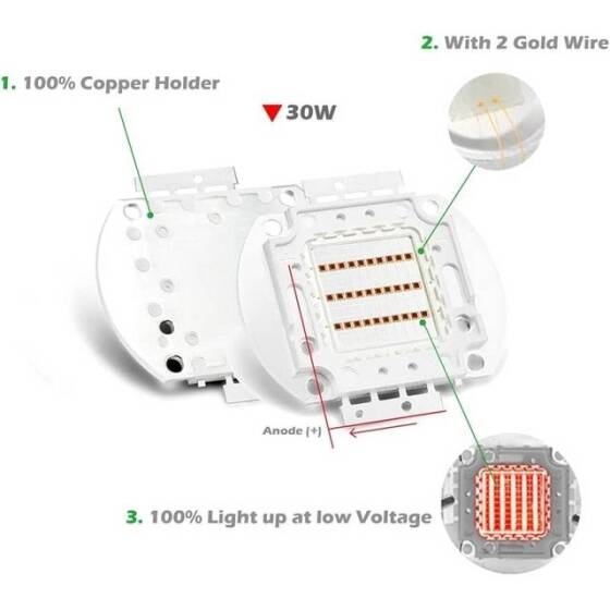 30W SMD High Power LED Bulb 730nm Infrared - 3