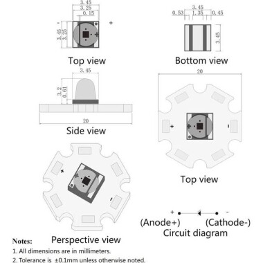 3535 3W Ball Head 120° SMD LED 850nm Infrared - 5
