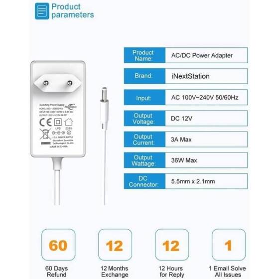 36W 12V 3A Ultra Thin Strip Power Supply - 3