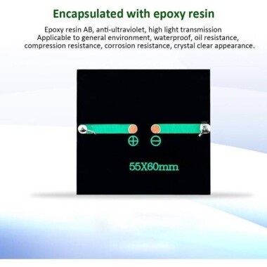 3V 150MA Polycrystalline Drop Solar Panel Size:60x55mm - 3