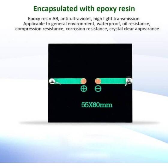 3V 150MA Polycrystalline Drop Solar Panel Size:60x55mm - 3