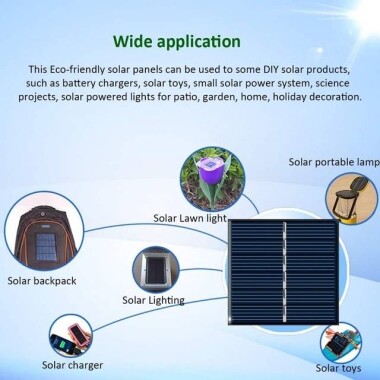 3V 150MA Polycrystalline Drop Solar Panel Size:60x55mm - 5