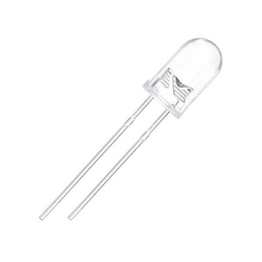 3V 5mm Water Clear Pink LED Indicator Light With 20cm Cable - 2