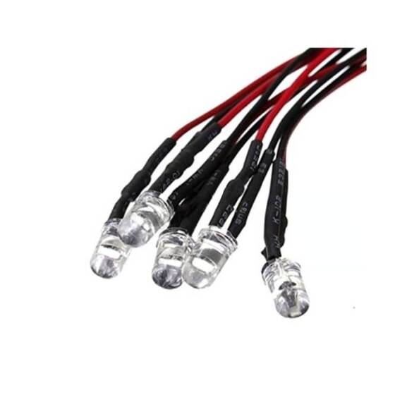 3V 5mm Water Clear RGB Slow Flash LED Indicator Light With 20cm Cable - 4
