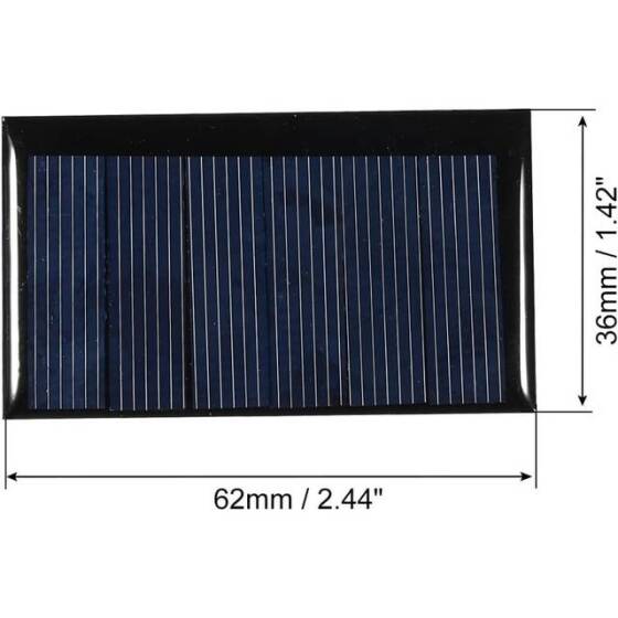 3V 90MA Polycrystalline Drop Solar Panel Size:62x36mm - 2