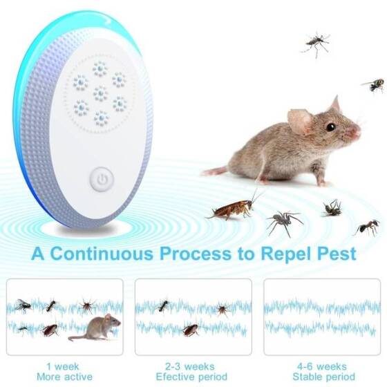 3W Ultrasonic Electronic Pest Repeller UK Plug - 3