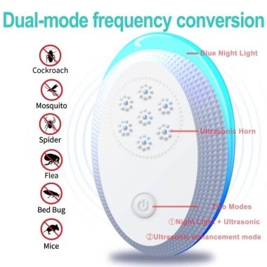 3W Ultrasonic Electronic Pest Repeller US Plug - 2