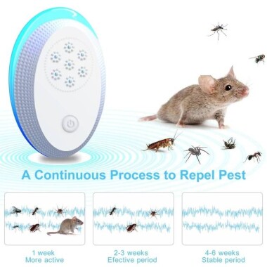 3W Ultrasonic Electronic Pest Repeller US Plug - 3