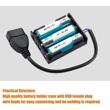 3x AA Battery Holder Box With Alligator Clips And Without Cover - 4