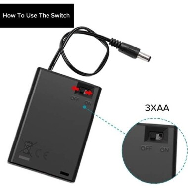 3x LR20 Battery Holder Box With Switch Without Cover - 3