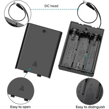 3x LR20 Battery Holder Box With Switch Without Cover - 4