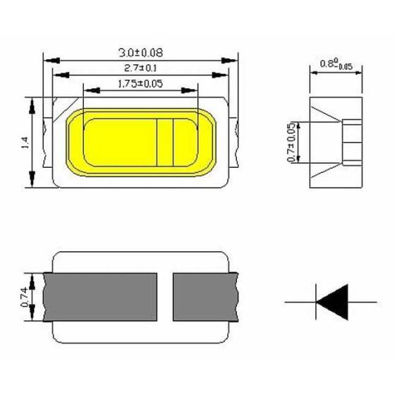 4014 0.2W SMD LED Blue - 2
