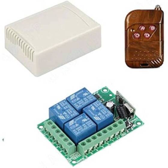 433MHz 12V 4 Channel Relay Module Wireless Remote Control Switch - With Battery - 3