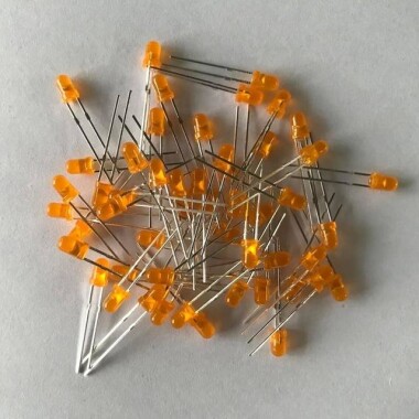 48-72V 3mm Water Clear Orange LED Indicator Light With 20cm Cable - 3