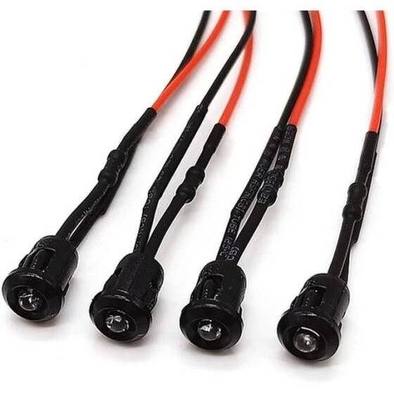 48-72V 5mm Warm White LED Indicator Light With 20cm Cable - 4