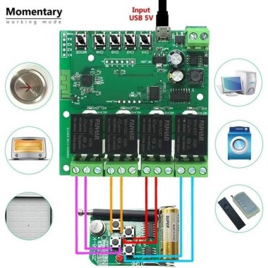 4CH Tuya WiFi Switch Module Intelligent Timing Switch Remote Control - 3
