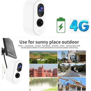 4G Solar Wireless WIFI Surveillance Camera 4G EU Version 4 Batteries - With Battery - 5