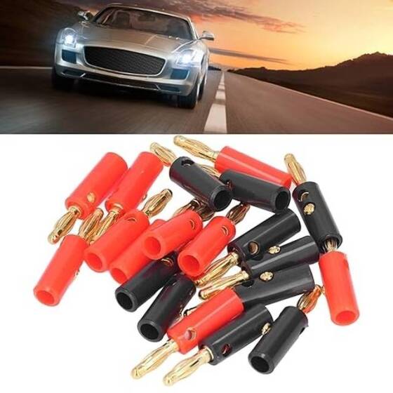 4mm Adapter Wire Cable Audio Speaker Banana Plug Connectors Black - 3