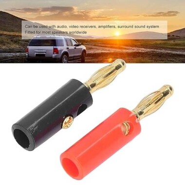4mm Adapter Wire Cable Audio Speaker Banana Plug Connectors Red - 2