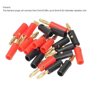 4mm Adapter Wire Cable Audio Speaker Banana Plug Connectors Red - 4