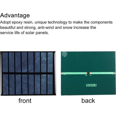4V 200MA Solar Panel Size:80x80mm - DIY Drive Micro Motor - 4