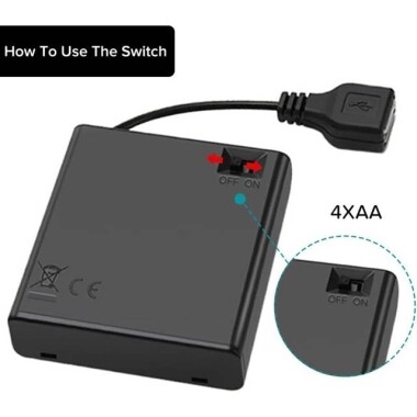 4x AA Battery Holder Box With Female Dupont Line Without Cover - 3