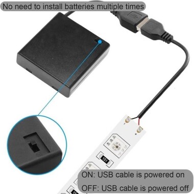 4x AA Battery Holder Box With Usb Plug With Switch And Cover - 3