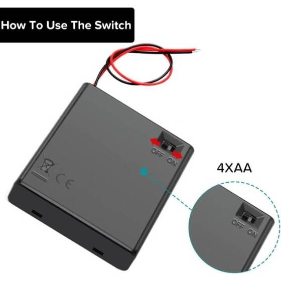 4x LR20 Battery Holder Box With Cover And Holes - 3