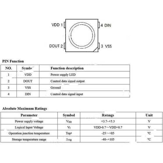 5050 12V 4PIN SMD LED WS2812B RGB - 3